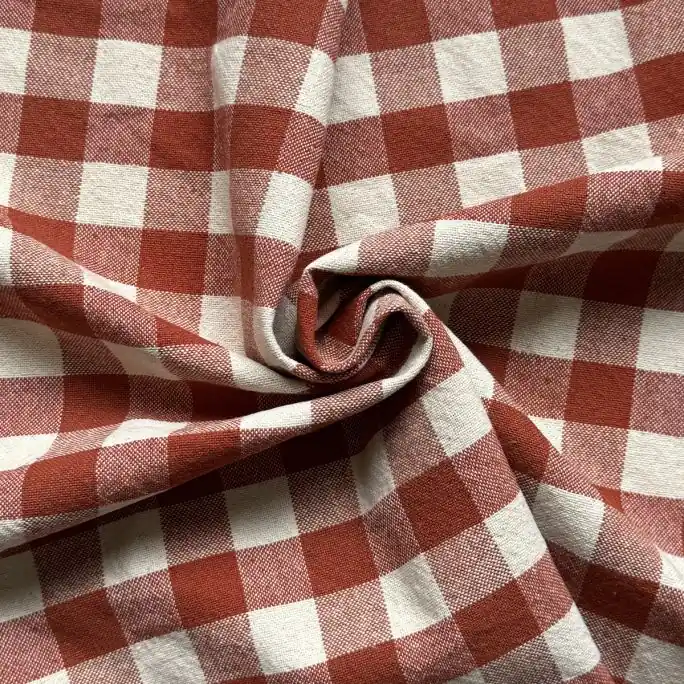 Zware Katoen Ruit Terracotta Laatste Kans