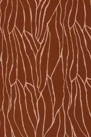 Viscose Twill Abstract Brique Betaalbaar
