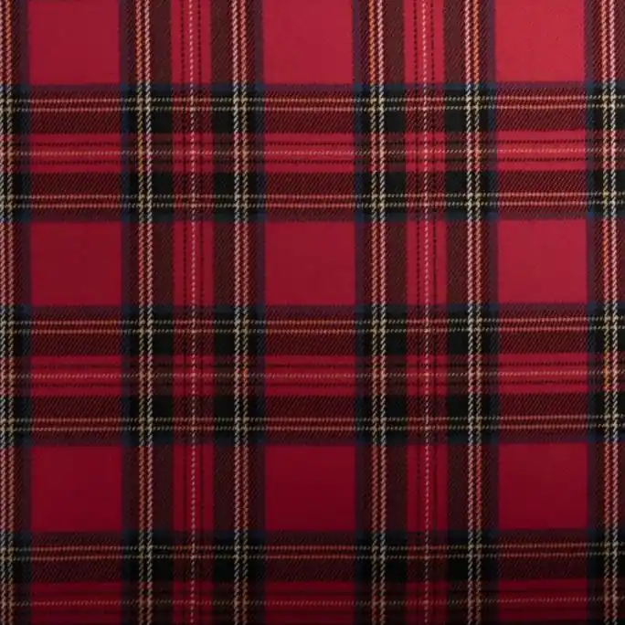 Voordeelprijs Polyester\\/Viscose Schotse Ruit Rood