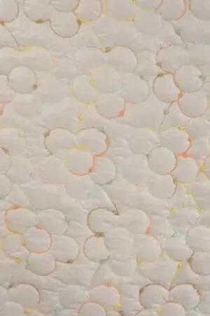 Weekendaanbieding Gewatteerde Quilt Bloemen Ecru