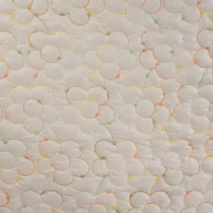 Weekendaanbieding Gewatteerde Quilt Bloemen Ecru