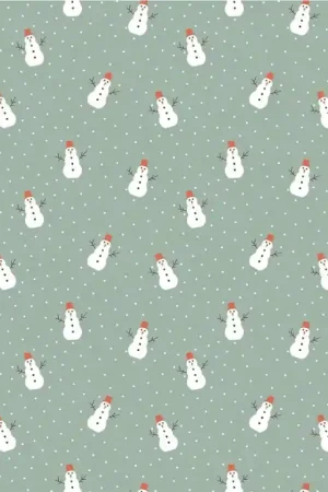 Voordeelprijs Poplin Katoen Sneeuwpoppen Lichtgroen