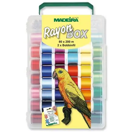 Madeira Rayon garenbox 80x200m Gratis Verzending