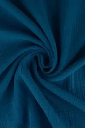 Voordeelprijs Mousseline stof petrol – Katoenen stof op rol