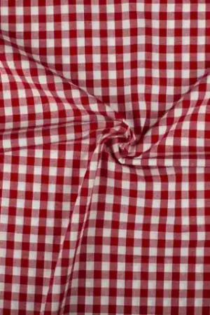 Meest Verkocht Rood wit geruit katoen – Boerenbont met 10mm ruit