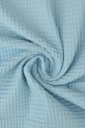 Wafelstof – Baby blauw Korting