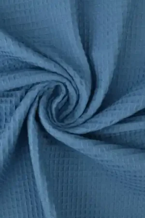 Wafelstof – Staalblauw Direct Verzonden