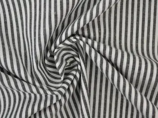 Zwart wit gestreept katoen – Boerenbont met 2,5mm streepjes Koopje