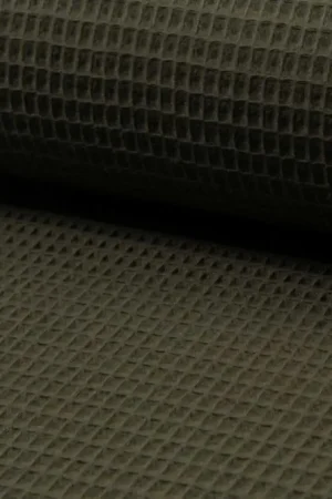 wafelstof wafeldoek katoen stof kaki Direct Verzonden