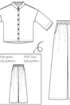 Bel'Etoile - Kiki blouse & broek set dames (papieren patroon) Speciale Aanbieding