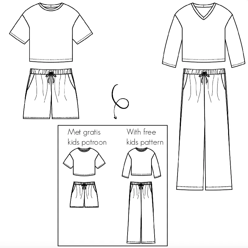 Bel'Etoile - Lola loungewear set dames\\/kids (papieren patroon) Nieuw