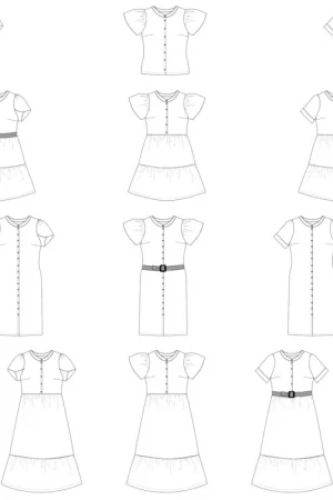 Bel'Etoile - Zada blouse en jurk voor dames & tieners – papieren naaipatroon Voordeelprijs