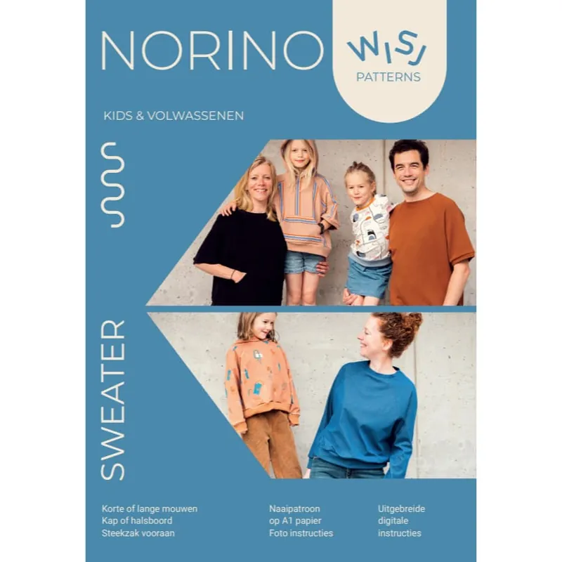 Bestseller WISJ - Norino oversized sweater volwassenen\\/kids (papieren patroon)
