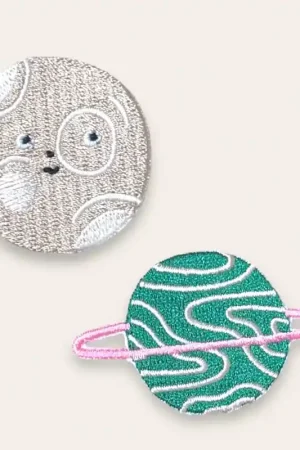 HejPatches - strijkapplicatie set maan & planeet Nieuw