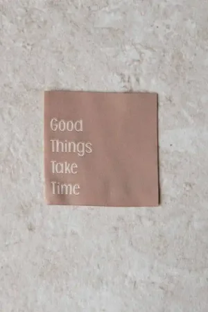 Aanbieding Loop&Label - Good things take time beige - XXL label