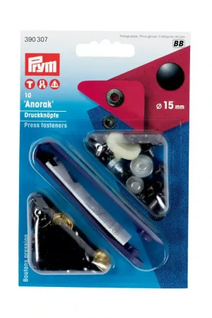 Alleen Vandaag Prym Anorak drukknopen - 15 MM - Zwart