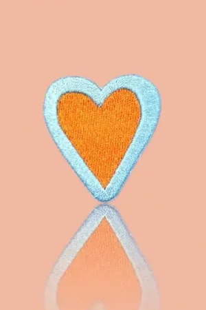 HejPatches - strijkapplicatie hart blauw\\/oranje Lage Prijs