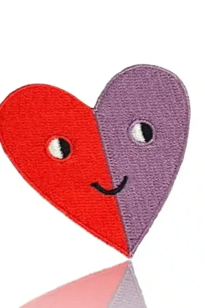 HejPatches - strijkapplicatie hart rood\\/paars Seizoensaanbieding