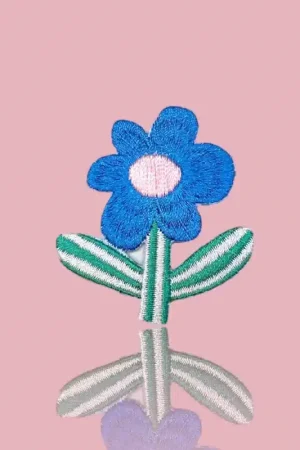 HejPatches - strijkapplicatie gestreepte bloem Hoge Kwaliteit