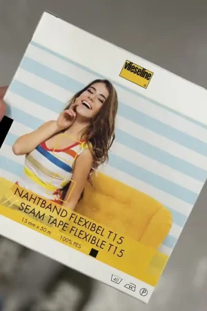 Vlieseline - Flexibel naadband zwart 15mm - 50 meter Direct Beschikbaar