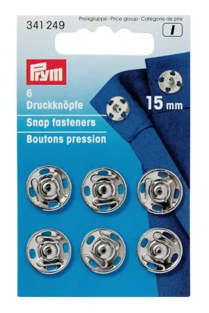 Prym - Drukknopen aannaaibaar - 15mm - zilver Laatste Kans
