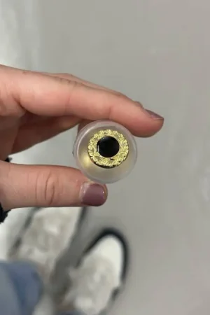 Aanbieding Knoop goud\\/zwart 18mm