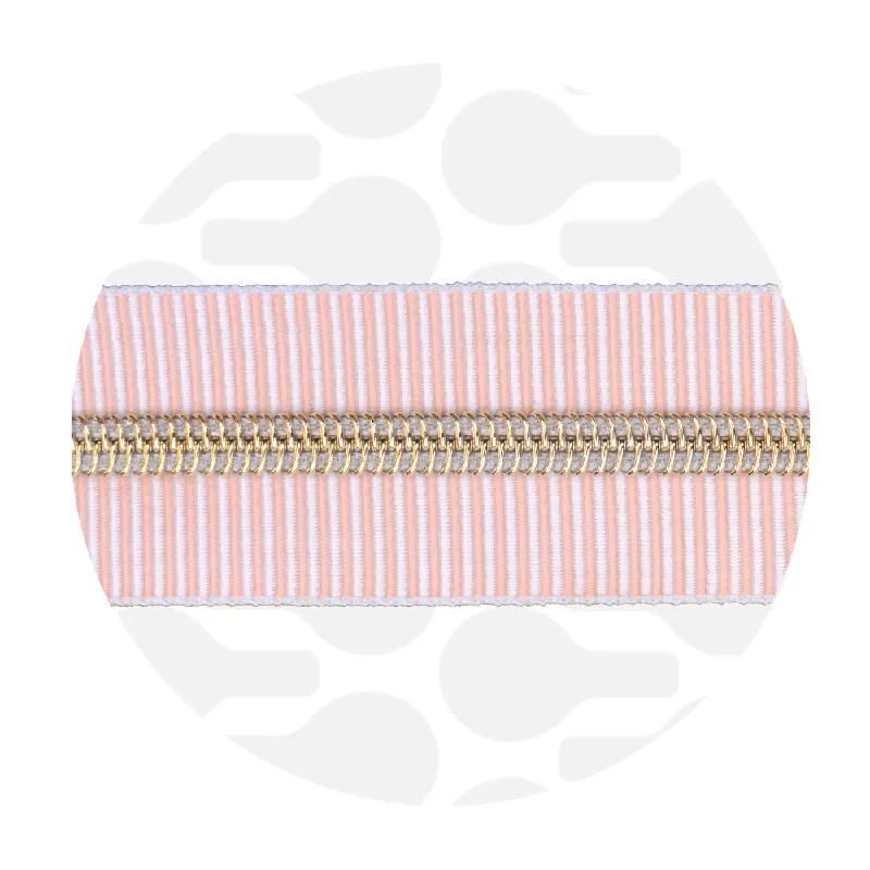Zipper Zoo – Nylon rits strepen peachy – 1 meter Seizoensaanbieding