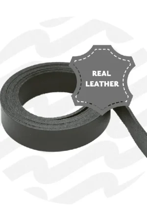 Op = Op Zipper Zoo - Leren band 20mm zwart - 130cm