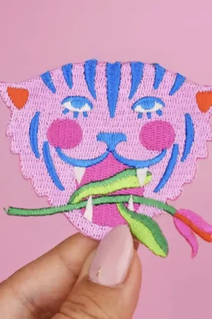 Lage Kosten Malicieuse - strijkapplicatie roze tijger