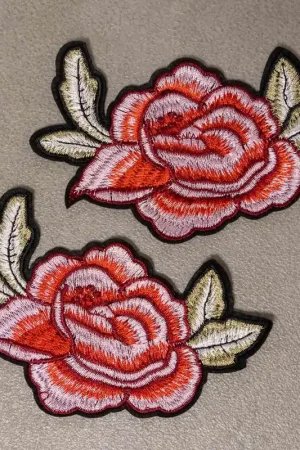 Aanbieding Applicatie bloem roze\\/rood