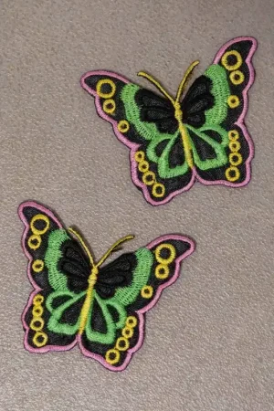 Applicatie vlinder groen\\/zwart Direct Verzonden