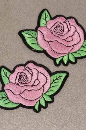 Koopje Applicatie bloem roze\\/groen