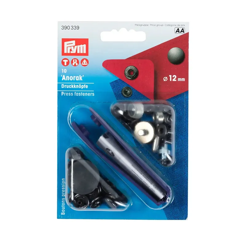 Gereduceerde Prijs Prym Anorak drukknopen - 12 MM - Zwart