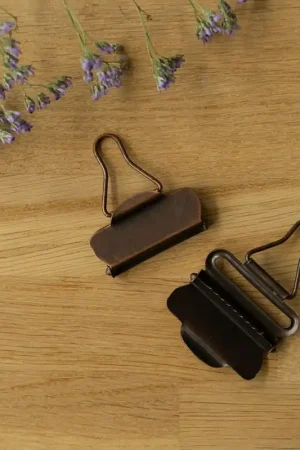 Tuinbroek gesp 40mm brons (set van 2) Nieuw