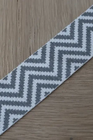 Speciale Aanbieding Tassenband zigzag grijs