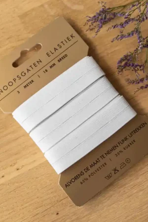 Beste Prijs Knoopsgaten elastiek wit 18mm