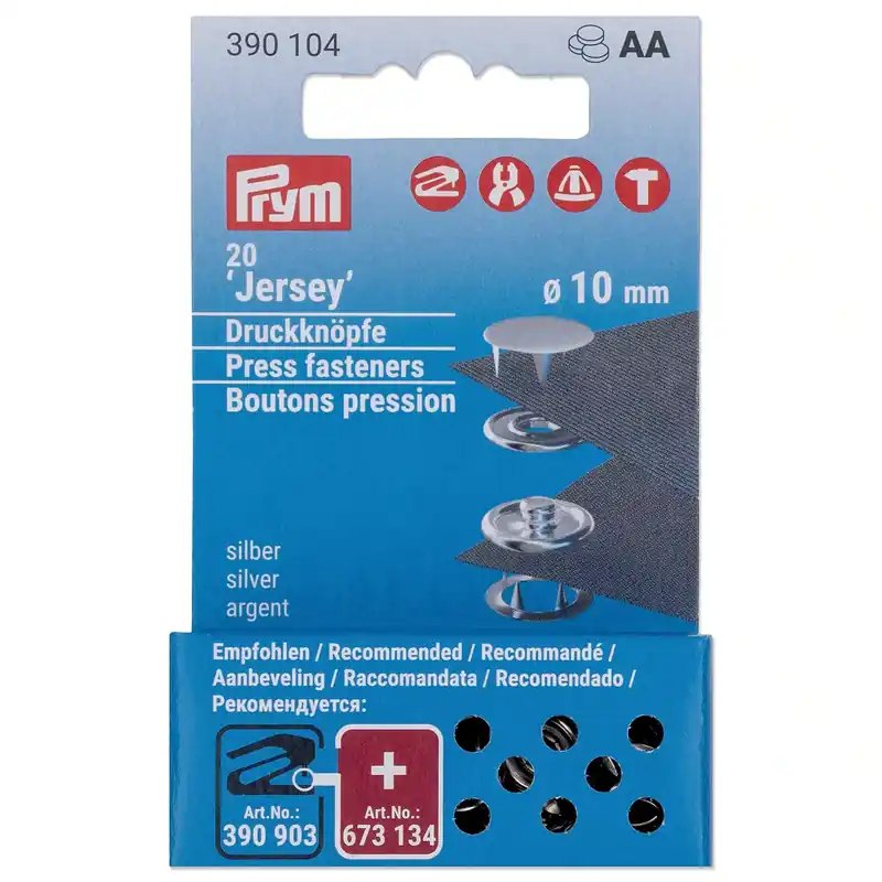 Prym Jersey Navul - 10 MM - Zilveren kap Veilige Betaling