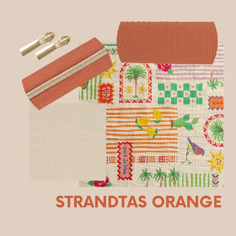 Alleen Vandaag Pakket strandtas + etui zomer orange