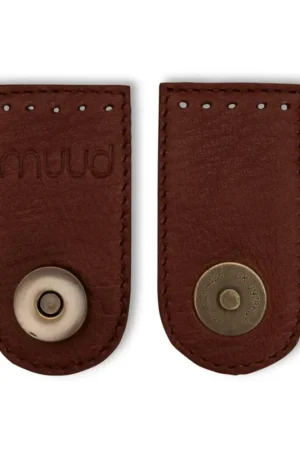 Tijdelijk Beschikbaar MUUD Dede Handgemaakt leren druksluiting 7,5 x 4 cm
