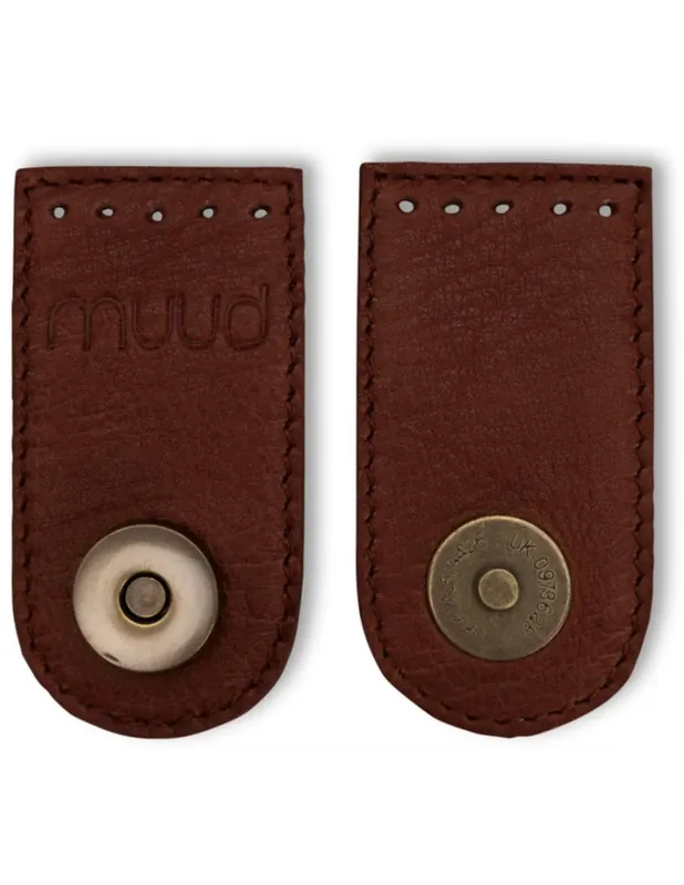 Tijdelijk Beschikbaar MUUD Dede Handgemaakt leren druksluiting 7,5 x 4 cm