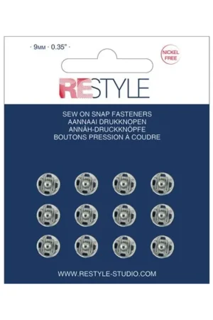 ReStyle 015.12002 Aannaaidrukknopen 9 mm zilver nikkelvrij, 12 stuks Flitsaanbieding