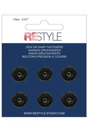 ReStyle 015.12011 Aannaaidrukknopen 7 mm zwart, 12 stuks Koop Vandaag