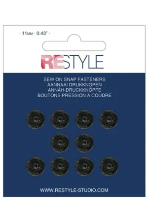 Veilige Betaling ReStyle 015.12013 Aannaaidrukknopen 11 mm zwart, 10 stuks