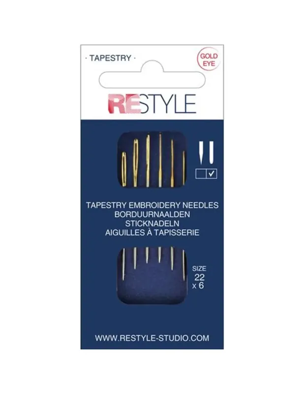 ReStyle 015.10617 Borduurnaalden met ronde punt 22, 6 stuks Hoge Kwaliteit