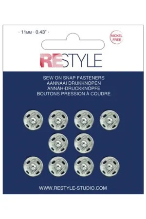 Beperkt Aanbod ReStyle 015.12003 Aannaaidrukknopen 11 mm zilver nikkelvrij, 10 stuks