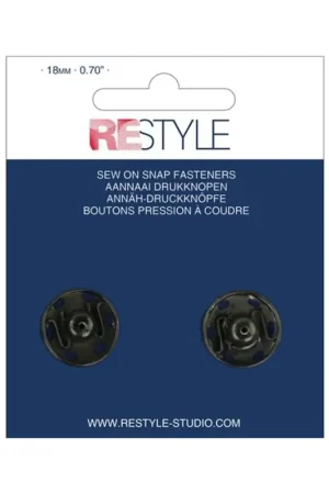 Goedkoop ReStyle 015.12016 Aannaaidrukknopen 18 mm zwart, 2 stuks