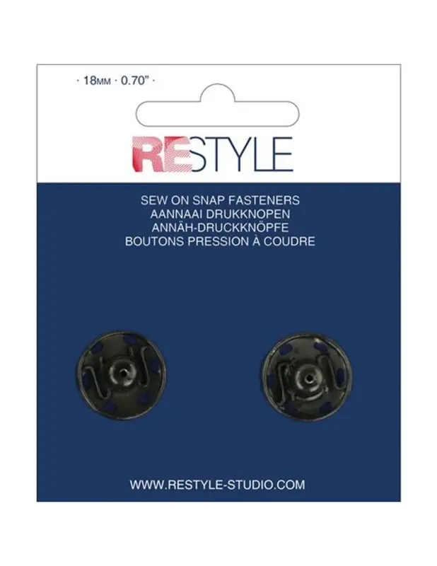 Goedkoop ReStyle 015.12016 Aannaaidrukknopen 18 mm zwart, 2 stuks