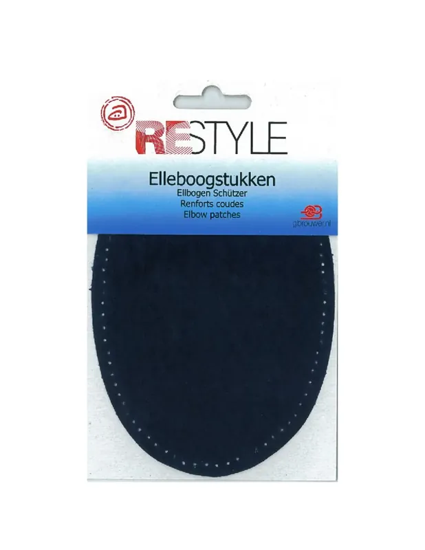 Seizoensaanbieding Restyle Elleboogstukken suèdine 14 cm x 9,5 cm opstrijkbaar