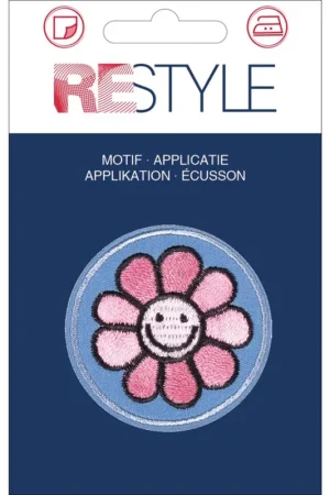 Voordeelprijs ReStyle Applicatie Flower smile pink 4cm