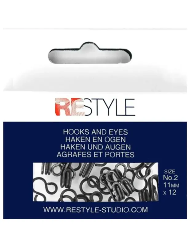 Haken en ogen nr. 2 zwart, 12 stuks Koop Vandaag